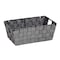 Simplify Shelf Storage Bin, Plastic, Black, 6.5 in H, 11.4 in W, 6.5 in L 26244-BLK-SILVER - alternate 1